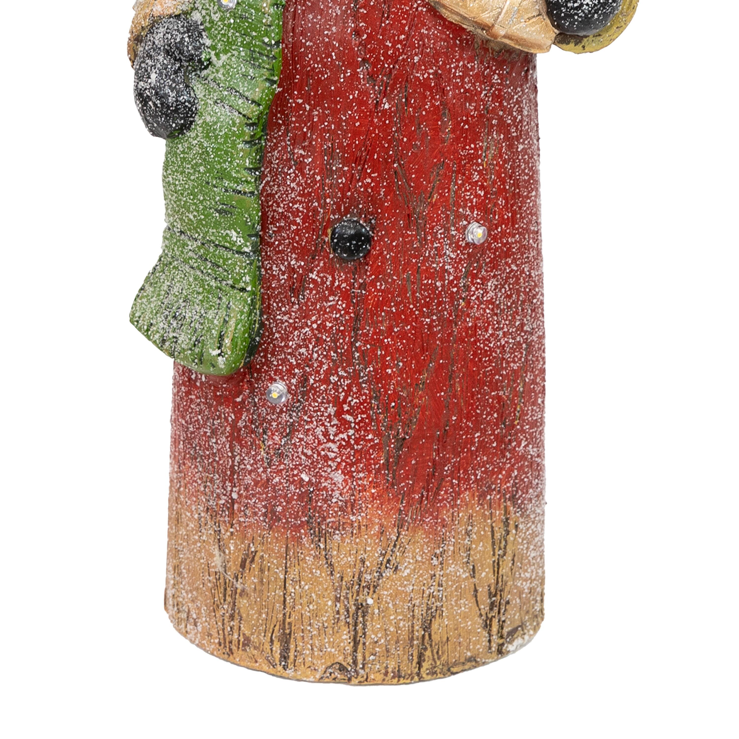 Alt View 10. Sunnydaze - Classic Frosty Indoor Pre-Lit LED Christmas Statue - 23.5 in - Red.