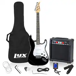 Lyxpro - Electric Guitar Kit, 39” Electric Guitar with Amp & Electric Guitar Accessories - Black
