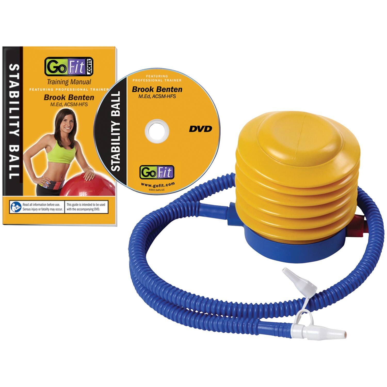 Go Fit .com Training Manual  
FEATURING PROFESSIONAL TRAINER  
STABILITY BALL  
FEATURING PROFESSIONAL TRAINER  
Brook Benten M.Ed., ACSM-HFS  
DVD  
Go Fit  
www.gofit.com  

Read all information before use.  
Serious injury or fatality may occur.  
This guide is intended to be used with the accompanying DVD.