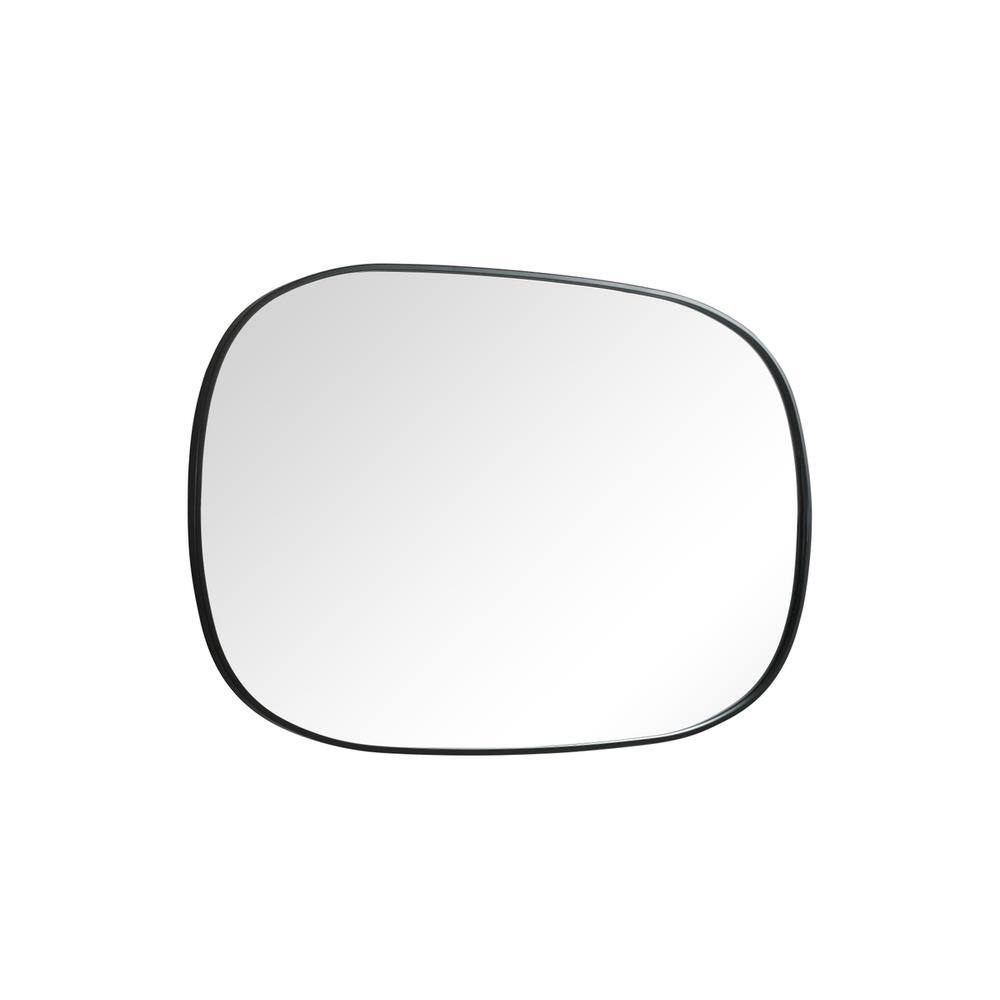 Left. Elegant Decor - Metal Frame Oval Mirror 30x48 Inch in Black - Black.