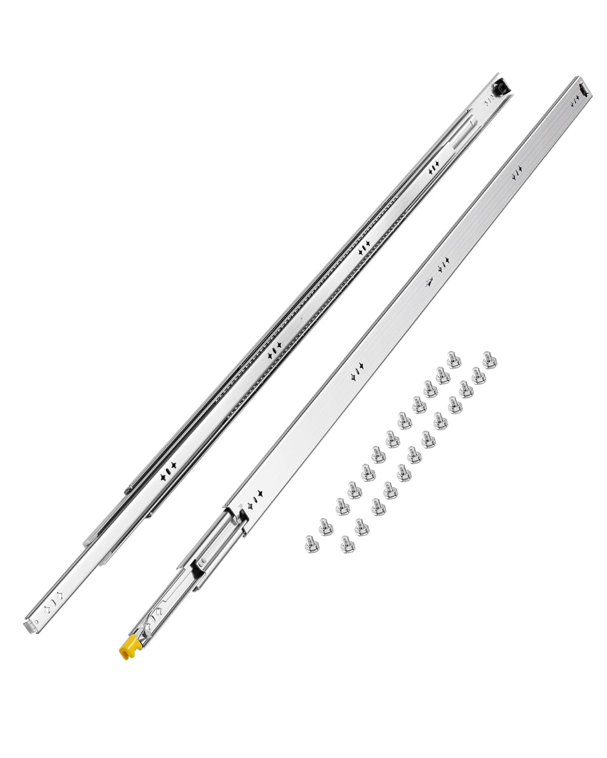 VEVOR - Set of Two Drawer Rails, Sizes Ranging from 16 to 60 inches, 250 lbs Weight Limit, Locking Mechanism Included - Silver
