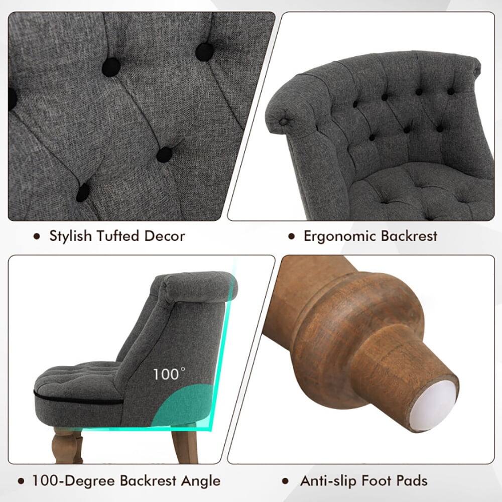 - Stylish Tufted Decor
- Ergonomic Backrest
- 100-Degree Backrest Angle
- Anti-slip Foot Pads