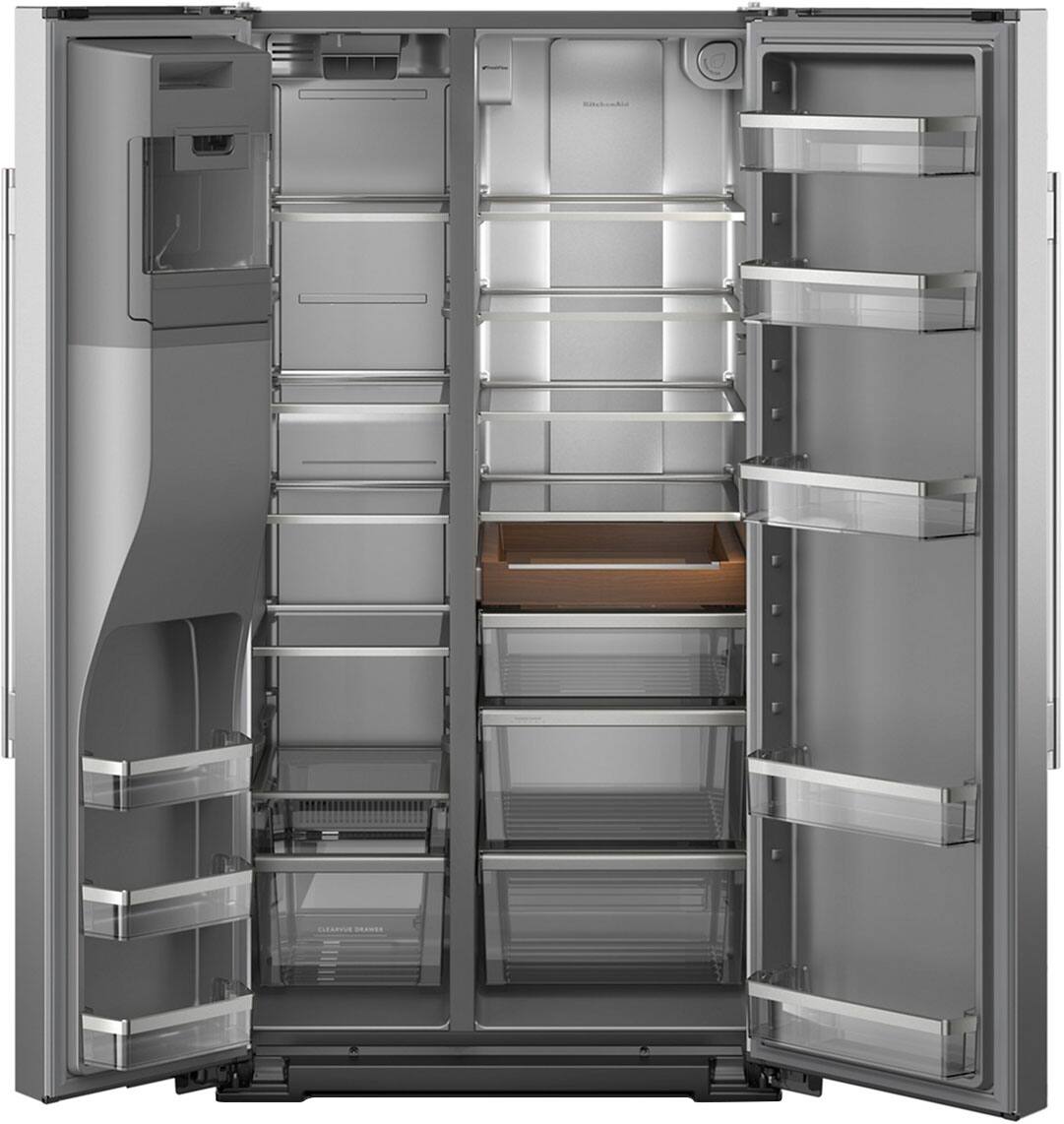 Alt View 9. KitchenAid - KitchenAid - 20.8 Cu. Ft. Counter-Depth Side-by-Side Refrigerator with Exterior Ice - Fingerprint Resistant Stainless Steel.