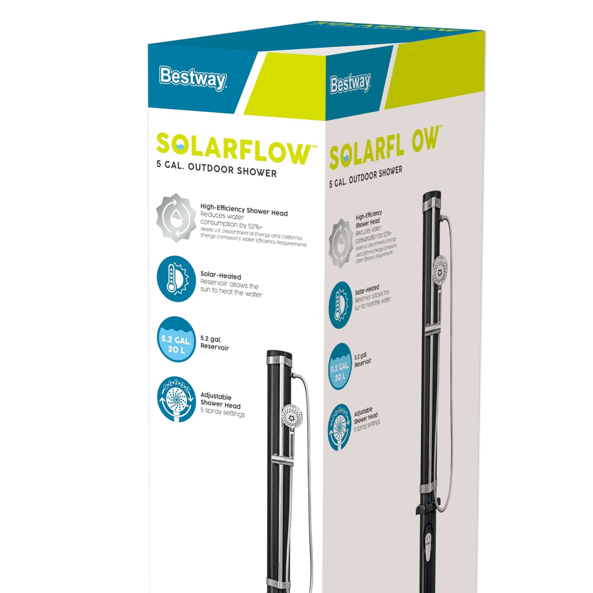 Bestway Solarflow 5 Gal. Outdoor Shower: High-Efficiency Shower Head Reduces Water Consumption by 52%+ Meets US Department of Energy Energy Star Requirements Solar-Heated Reservoir Allows the Sun to Heat the Water High-Efficiency Shower Head Reduces Water Consumption by 52%+ Meets US Department of Energy Energy Star Requirements Solar-Heated Reservoir Allows the Sun to Heat the Water High-Efficiency Shower Head Reduces Water Consumption by 52%+ Meets US Department of Energy Energy Star Requirements Solar-Heated Reservoir Allows the Sun to Heat the Water High-Efficiency Shower Head Reduces Water Consumption by 52%+ Meets US Department of Energy Energy Star Requirements Solar-Heated Reservoir Allows the Sun to Heat the Water High-Efficiency Shower Head Reduces Water Consumption by 52%+ Meets US Department of Energy Energy Star Requirements Solar-Heated Reservoir Allows the Sun to Heat the Water High-Efficiency Shower Head Reduces Water Consumption by 52%+ Meets US Department of Energy Energy Star Requirements Solar-Heated Reservoir Allows the Sun to Heat the Water High-Efficiency Shower Head Reduces Water Consumption by 52%+ Meets US Department of Energy Energy Star Requirements Solar-Heated Reservoir Allows the Sun to Heat the Water High-Efficiency Shower Head Reduces Water Consumption by 52%+ Meets US Department of Energy Energy Star Requirements Solar-Heated Reservoir Allows the Sun to Heat the Water High-Efficiency Shower Head Reduces Water Consumption by 52%+ Meets US Department of Energy Energy Star Requirements Solar-Heated Reservoir Allows the Sun to Heat the Water High-Efficiency Shower Head Reduces Water Consumption by 52%+ Meets US Department of Energy Energy Star Requirements Solar-Heated Reservoir Allows the Sun to Heat the Water High-Efficiency Shower Head Reduces Water Consumption by 52