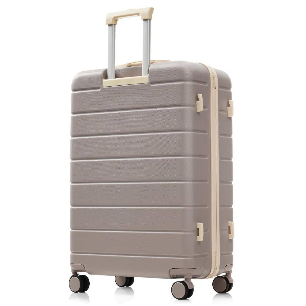 Alt View 1. BreeBe - Premium 3-Piece ABS Travel Luggage Set TSA Lock Suitcases 20"/24"/28" with 360° Spinner Wheels - Brown.