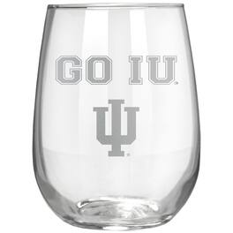Great American Products - Indiana Hoosiers Etched 17oz. Rally Cry Stemless Wine Glass - Multicolor