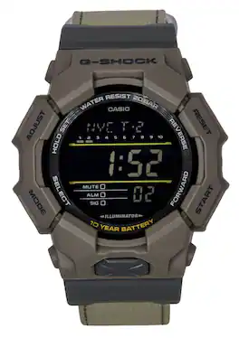 Casio - G-Shock Digital Cloth Strap Quartz GD-010CE-5 200M Men's Watch - Black