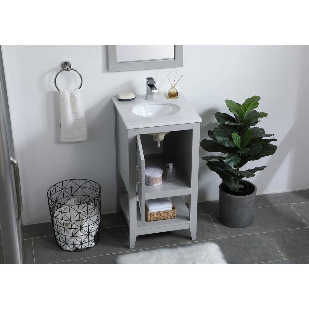 Alt View 8. Elegant Kitchen and Bath - 18 inch Single Bathroom Vanity in Grey - Grey.