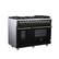 Left. Forno Appliances - Massimo 6.58 Cu. Ft. Freestanding Double Oven Dual Fuel True Convection Range with Air Fryer Basket - Black.