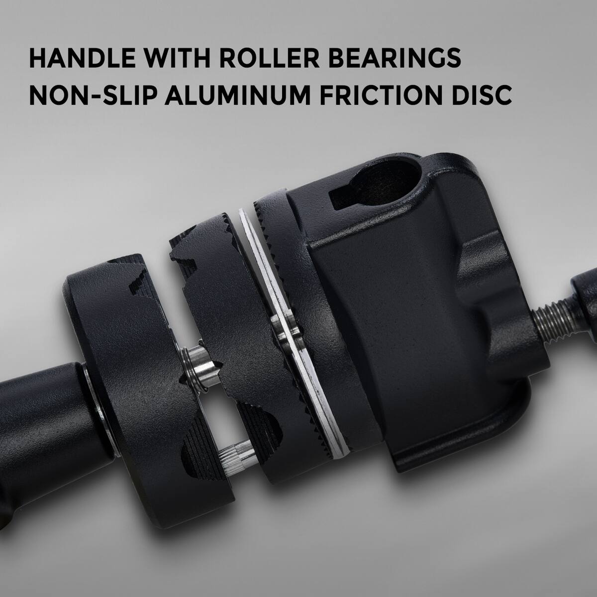 HANDLE WITH ROLLER BEARINGS NON-SLIP ALUMINUM FRICTION DISC