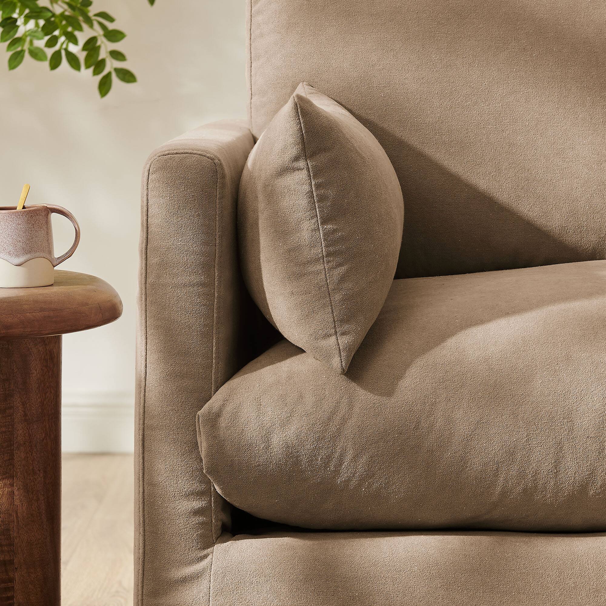 Alt View 1. Modway - Wellfleet Slipcovered Linen-Blend Armchair by Modway - Almond.