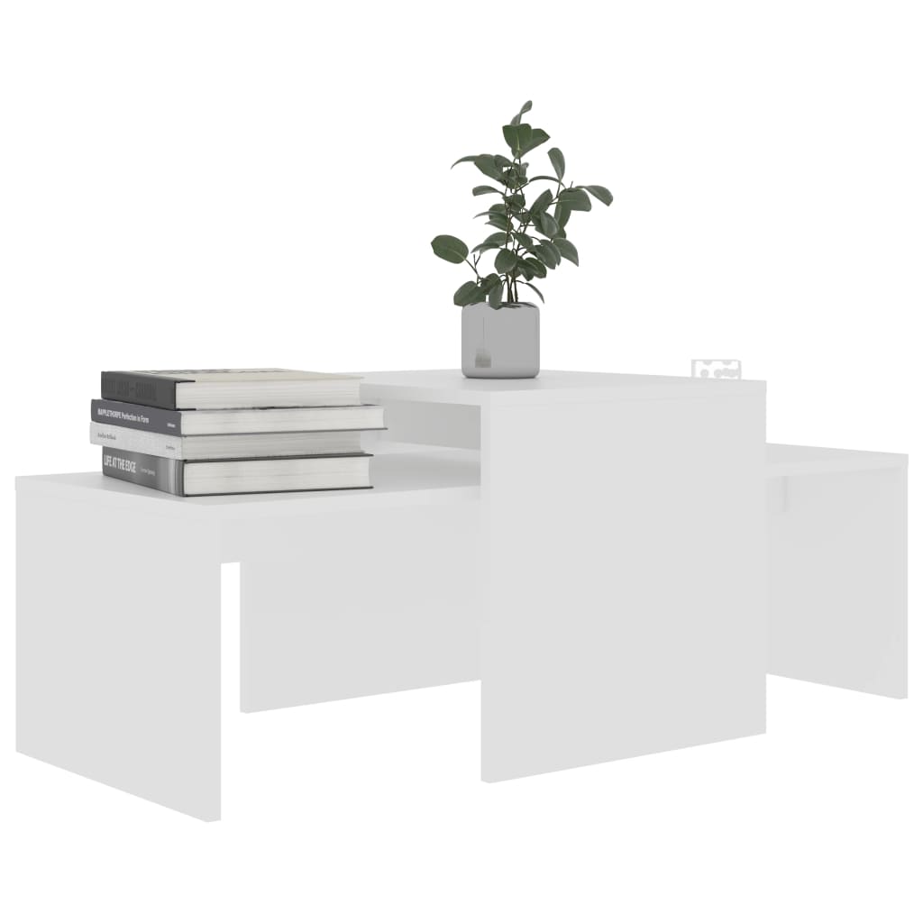 Alt View 2. Boyel Living - 18.9 x 39.4 x 15.7 in Table White Engineered Wood Medium Stackable Coffee Table - White.