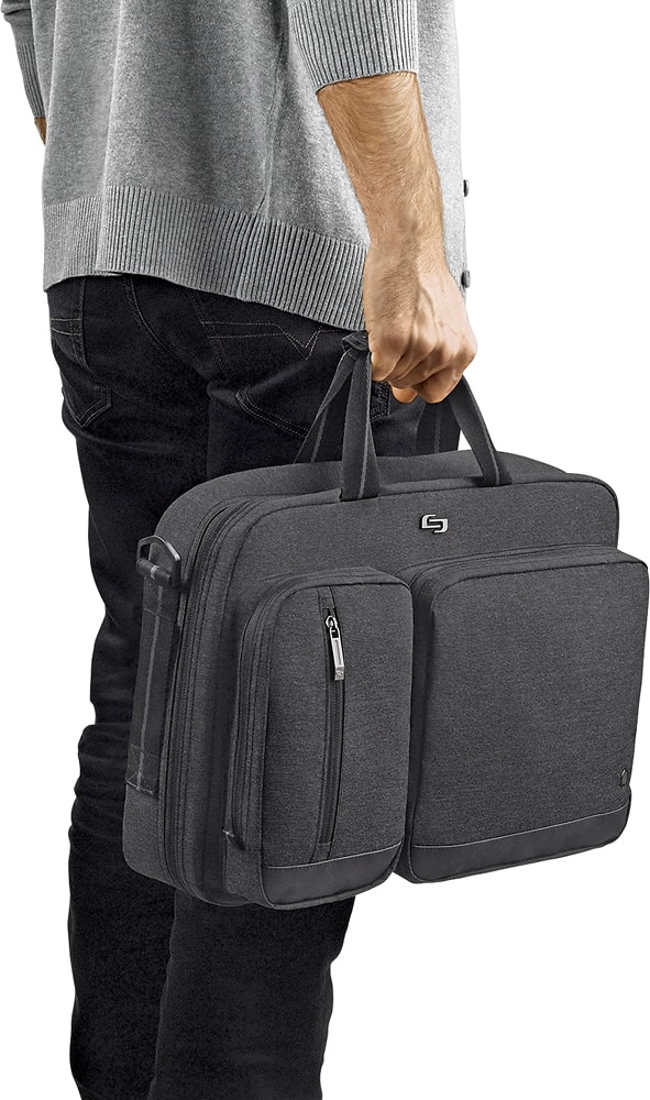 Alt View 14. Solo New York - Duane Hybrid Briefcase Backpack for 15.6" Laptop - Gray.