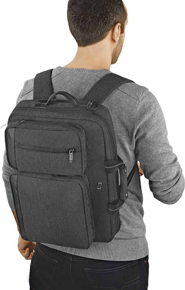 Alt View 16. Solo New York - Duane Hybrid Briefcase Backpack for 15.6" Laptop - Gray.