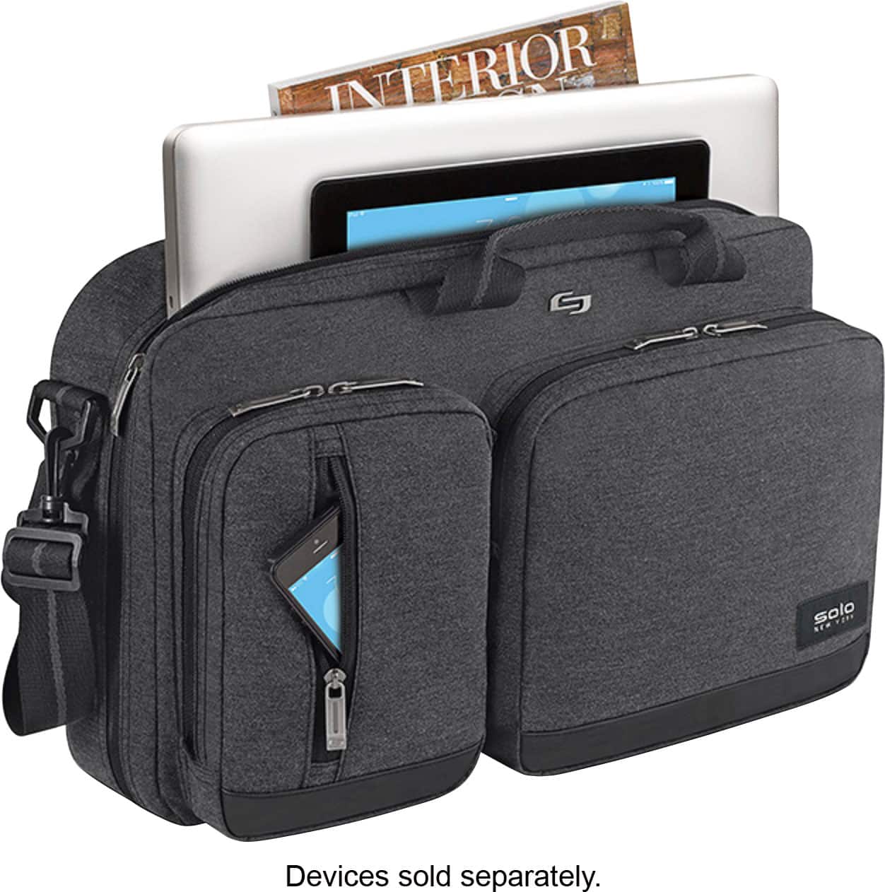 Alt View 19. Solo New York - Duane Hybrid Briefcase Backpack for 15.6" Laptop - Gray.