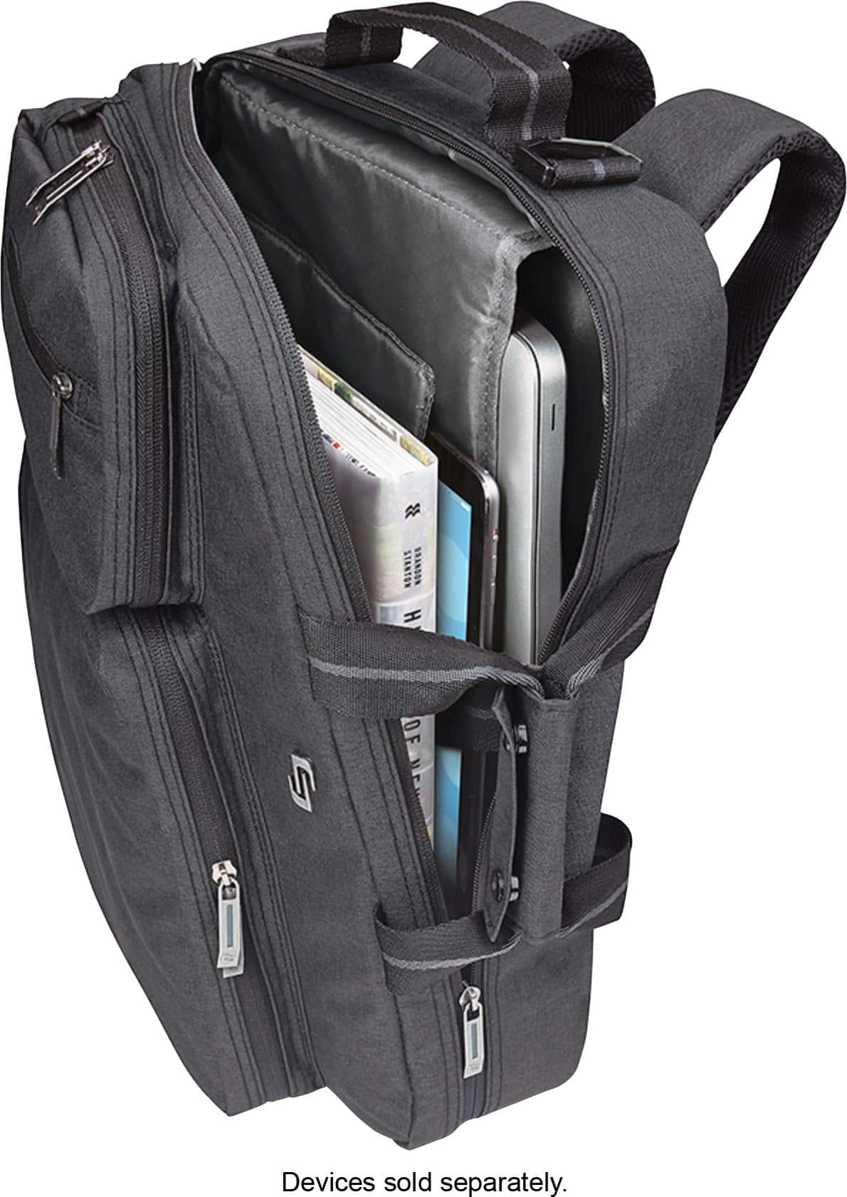 Alt View 20. Solo New York - Duane Hybrid Briefcase Backpack for 15.6" Laptop - Gray.