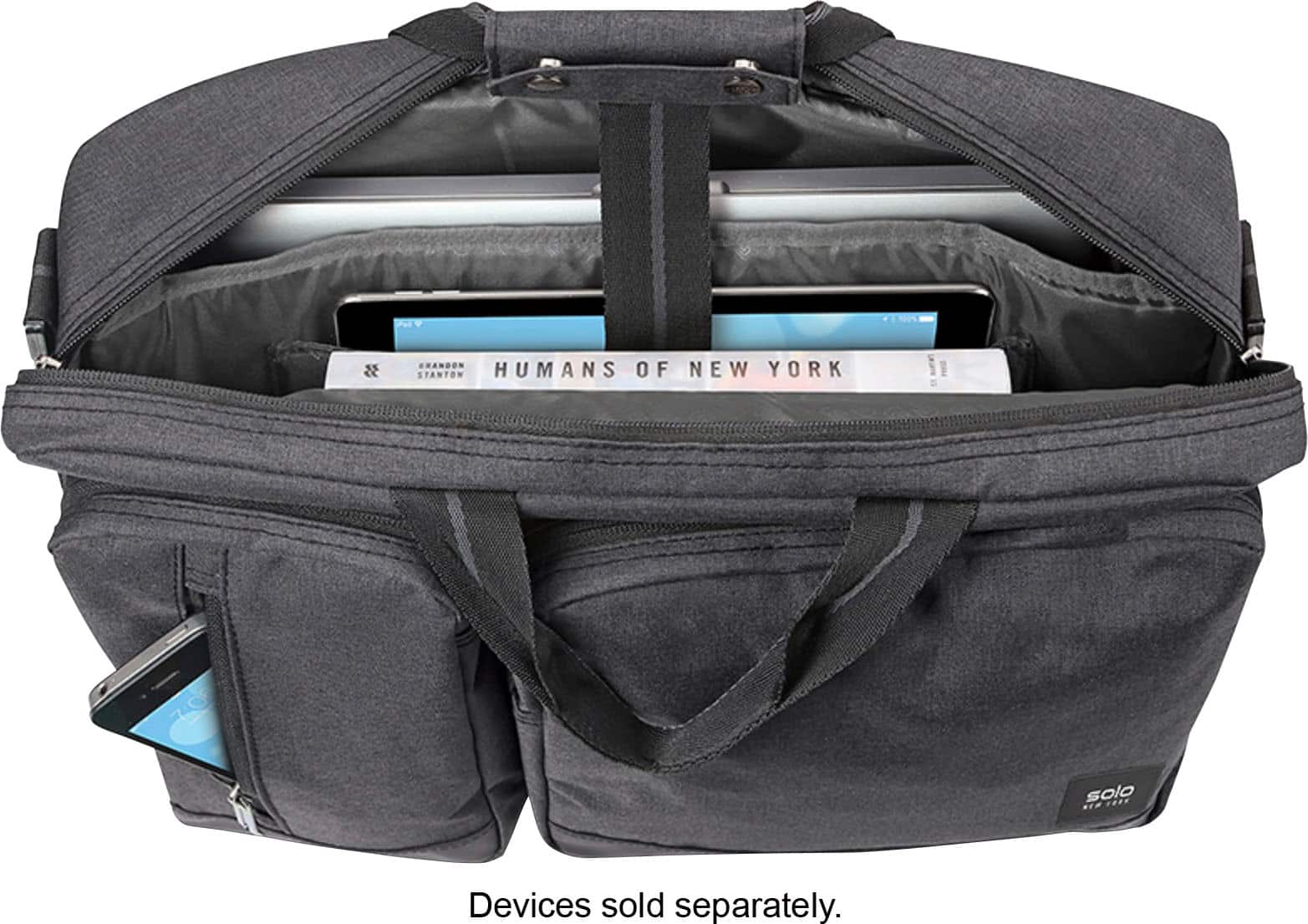 Alt View 22. Solo New York - Duane Hybrid Briefcase Backpack for 15.6" Laptop - Gray.