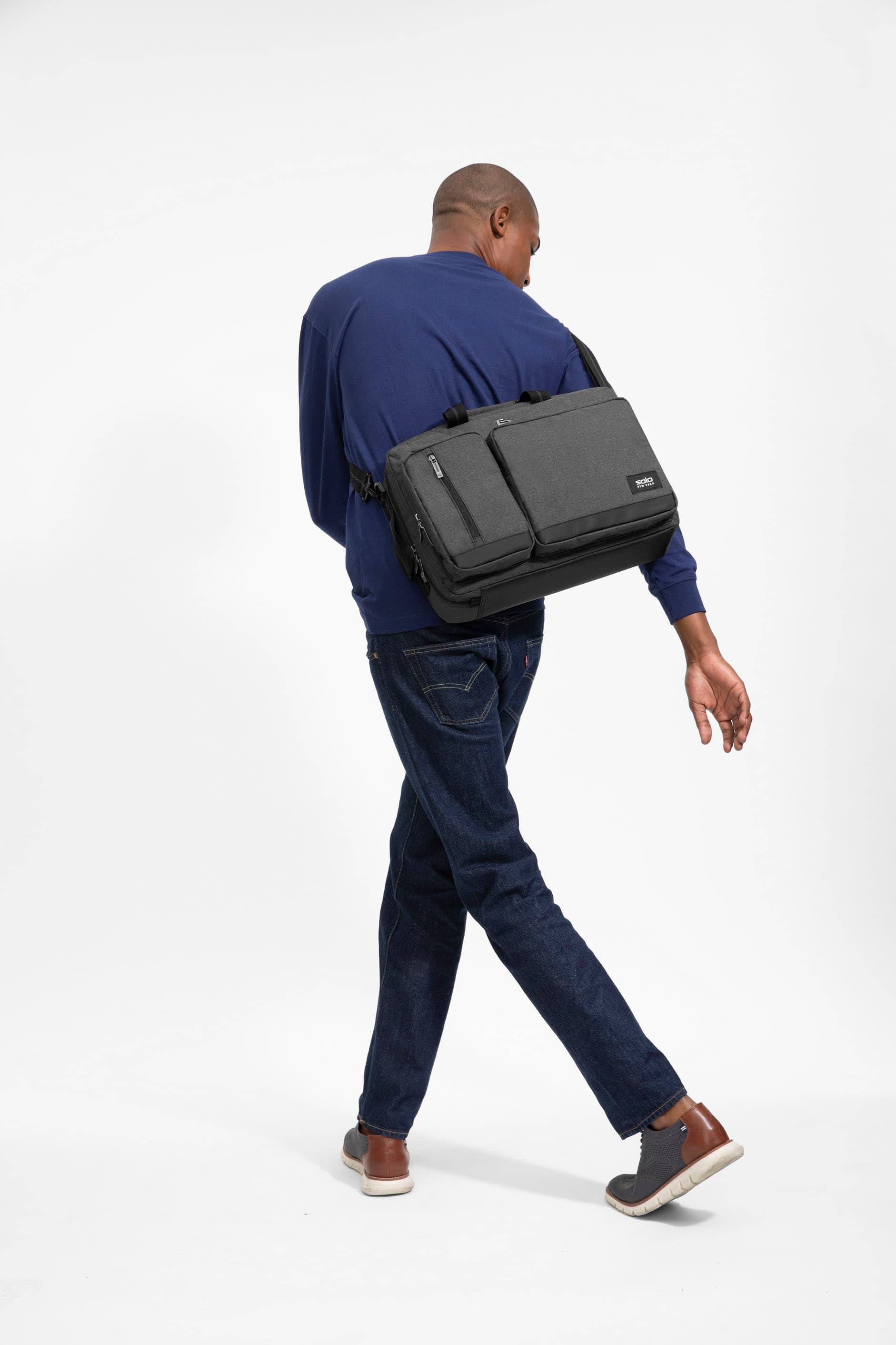 Alt View 27. Solo New York - Duane Hybrid Briefcase Backpack for 15.6" Laptop - Gray.