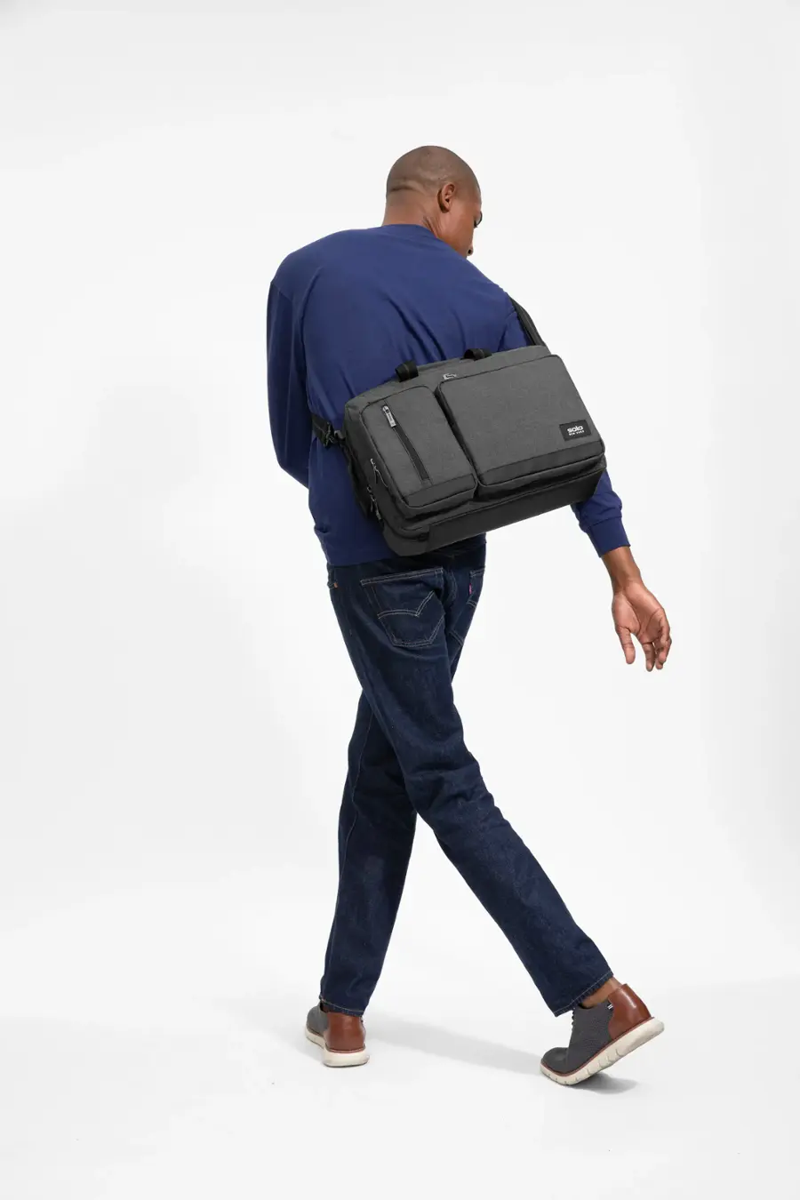 Alt View 27. Solo New York - Duane Hybrid Briefcase Backpack for 15.6" Laptop - Gray.