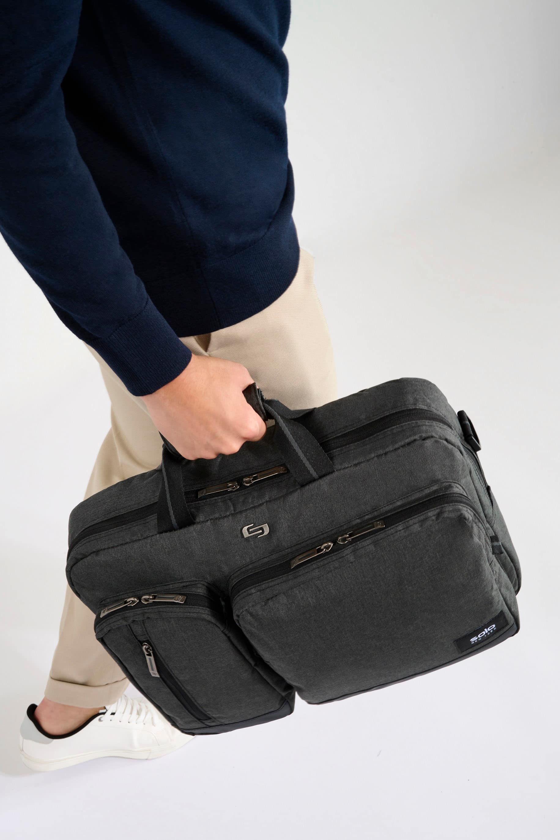 Alt View 28. Solo New York - Duane Hybrid Briefcase Backpack for 15.6" Laptop - Gray.