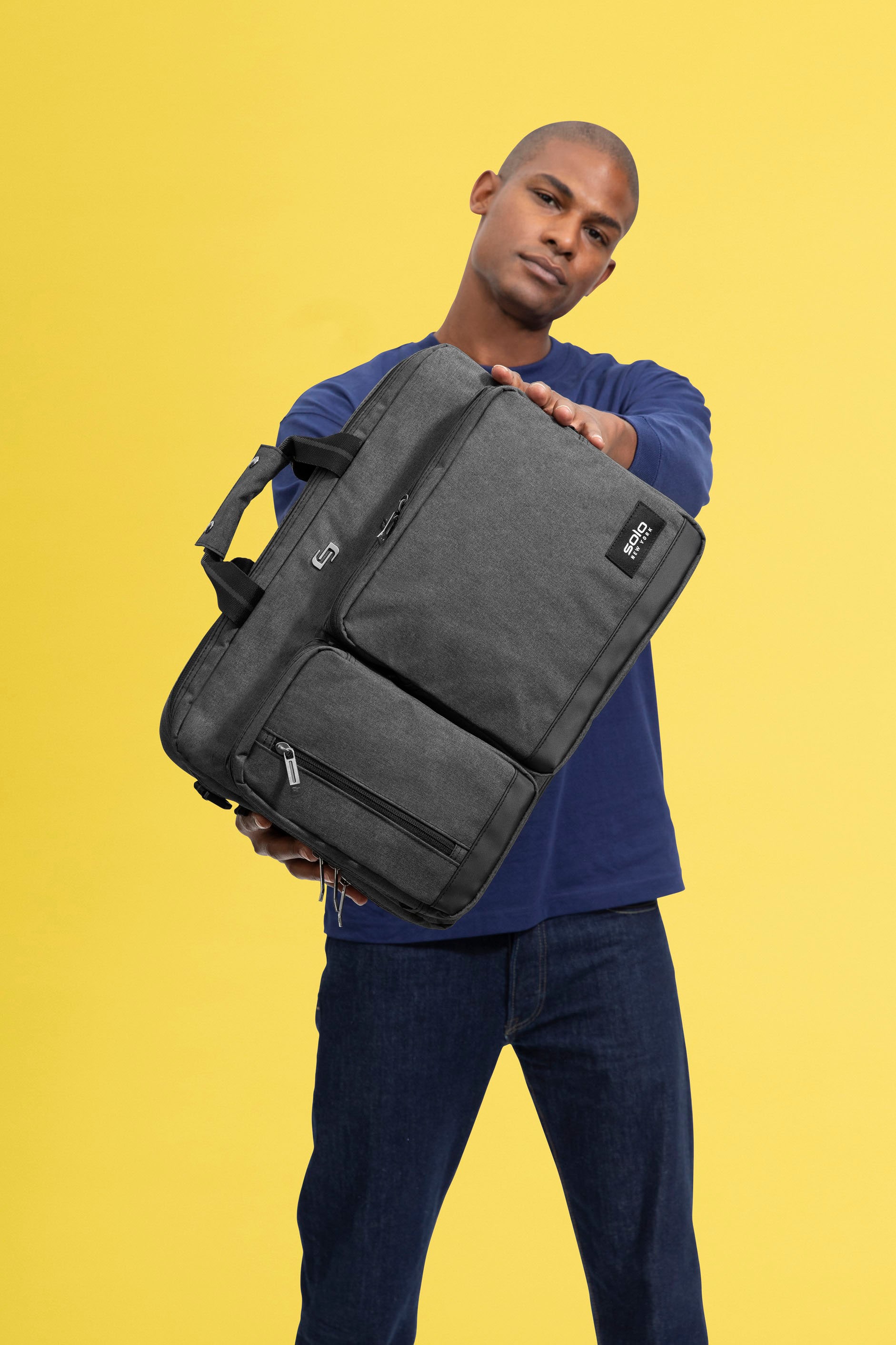 Alt View 29. Solo New York - Duane Hybrid Briefcase Backpack for 15.6" Laptop - Gray.