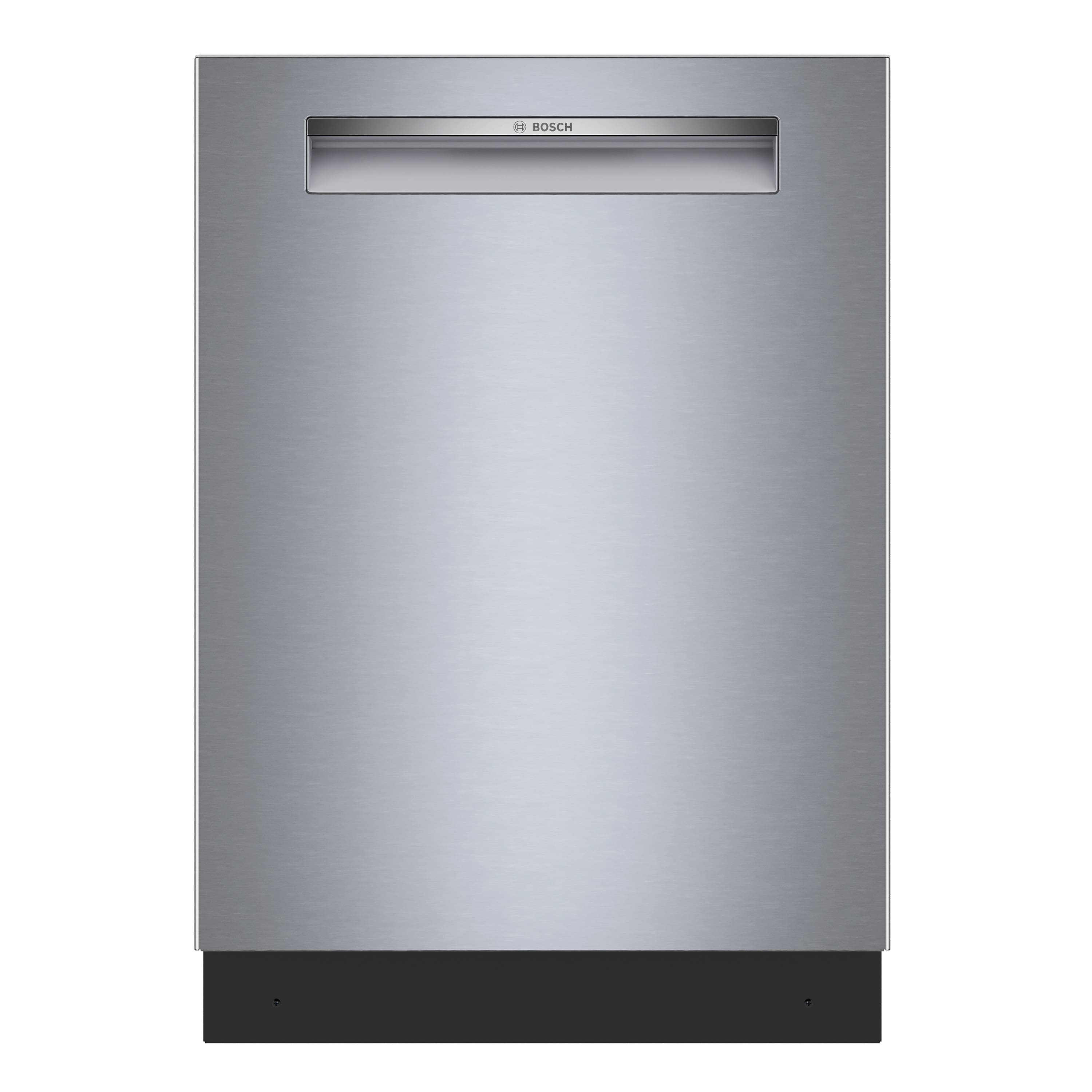 Front. Bosch - 300 Series 24" Top Control Smart Built-In Tub Dishwasher with 3rd Rack and Zone Wash, 46 dBA - Stainless Steel.