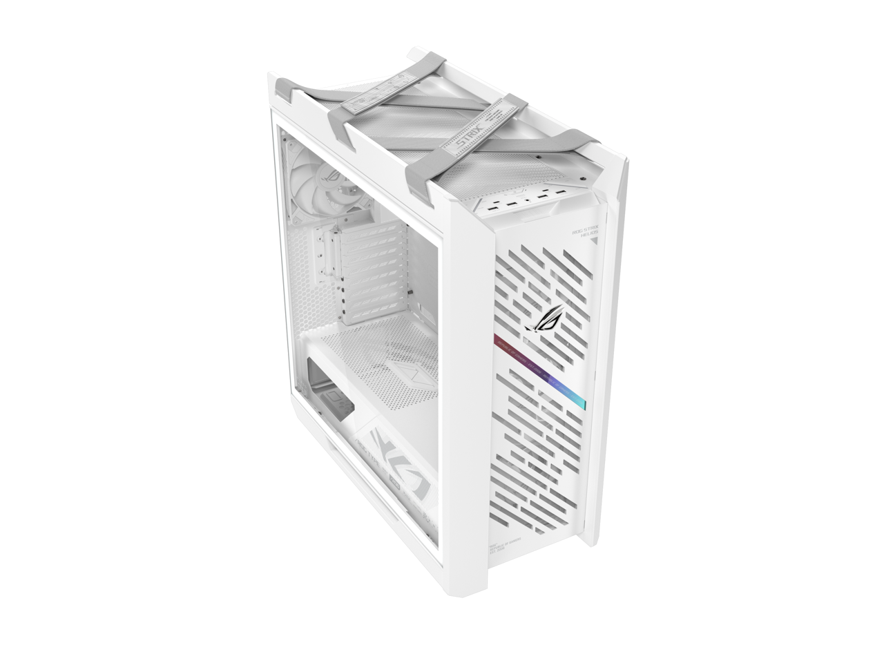 Alt View 2. ASUS - the rog strix helios ii white edition is an eatx mid-tower gaming pc case f - White.