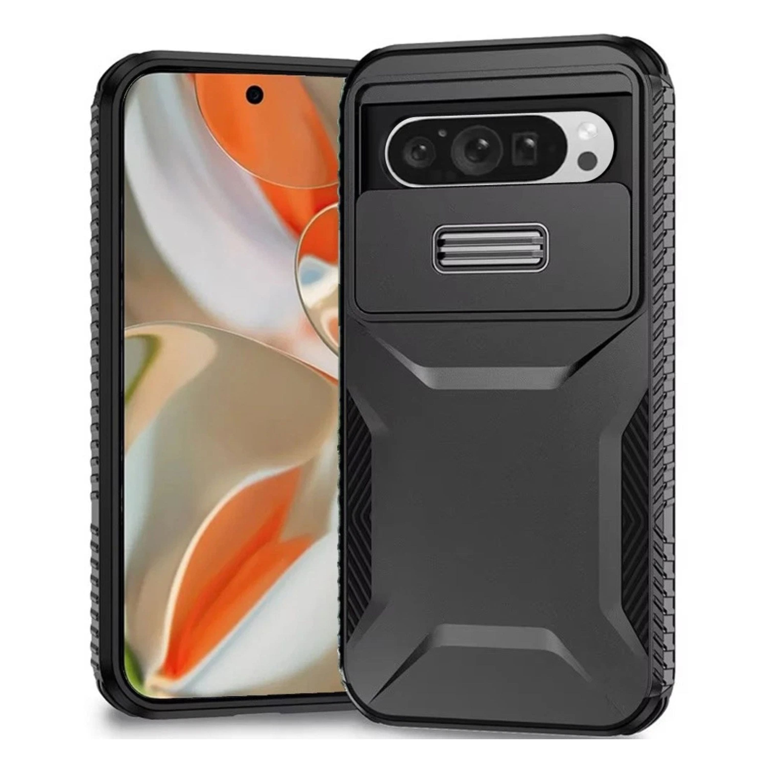 Kitcheniva - Rugged Side Grip Sliding Lens Case With Tempered Glass For Google Pixel 10 Pro XL - Black price history on PriceWatchPro