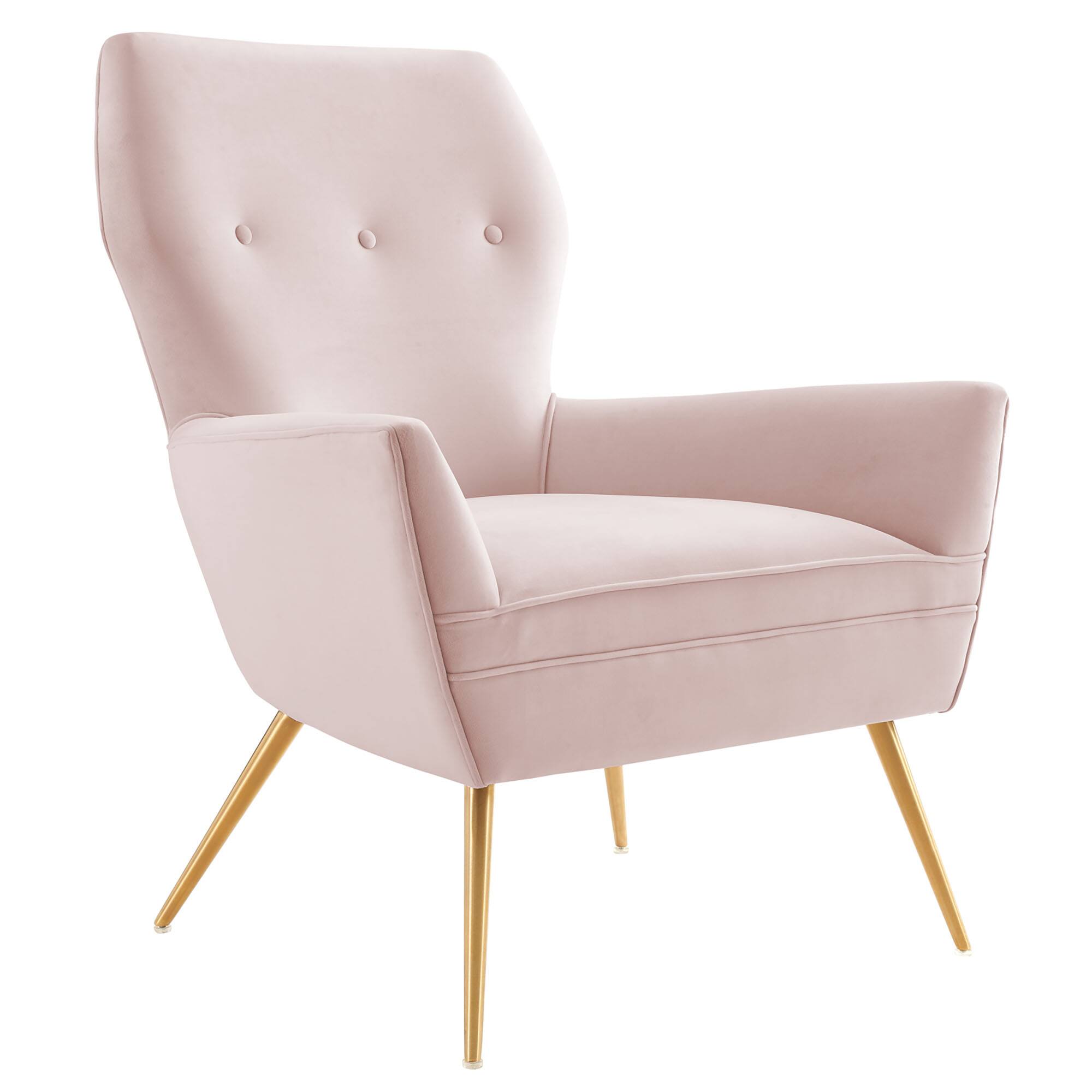 Angle. Modway - Renata Button Tufted Performance Velvet Armchair by Modway - Pink.