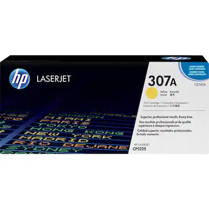 Front. HP - 307A Standard Capacity - Yellow Toner Cartridge - Yellow.