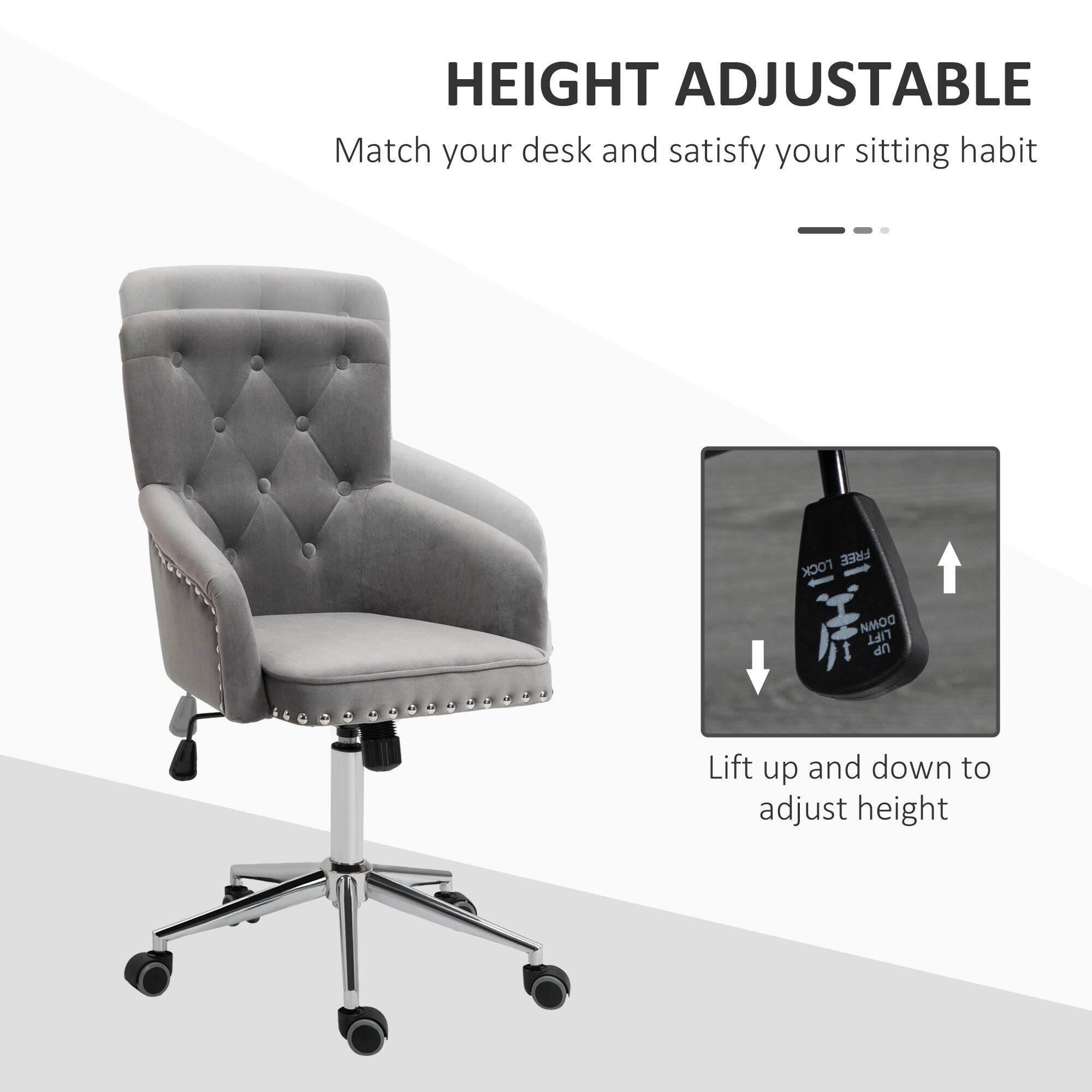 HEIGHT ADJUSTABLE  
Match your desk and satisfy your sitting habit  

Lift up and down to adjust height