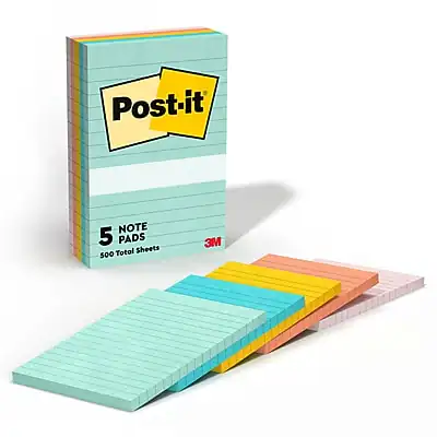 Post-it
5 Note Pads
500 Total Sheets
3M