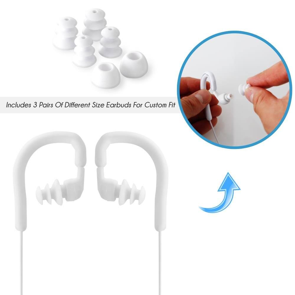 Includes 3 Pairs Of Different Size Earbuds For Custom Fit