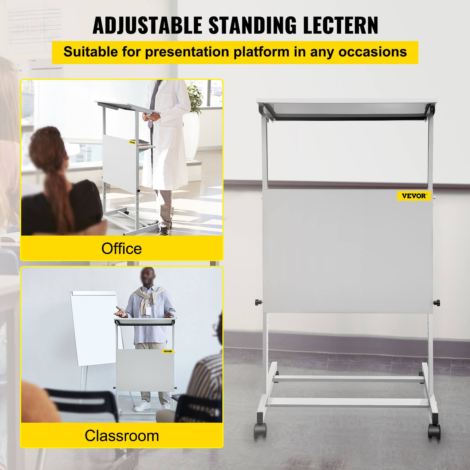 ADJUSTABLE STANDING LECTERN Suitable for presentation platform in any occasions VEVOR Office Classroom