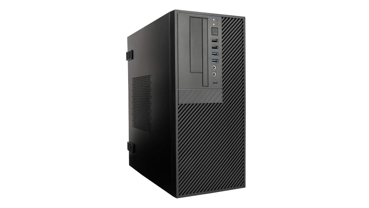 In Win - CP712 15.5L Small Form Factor Micro-ATX Mini Tower PC Case with 450W ATX Power Supply and 2 x 92mm Fans Pre-Installed - Black