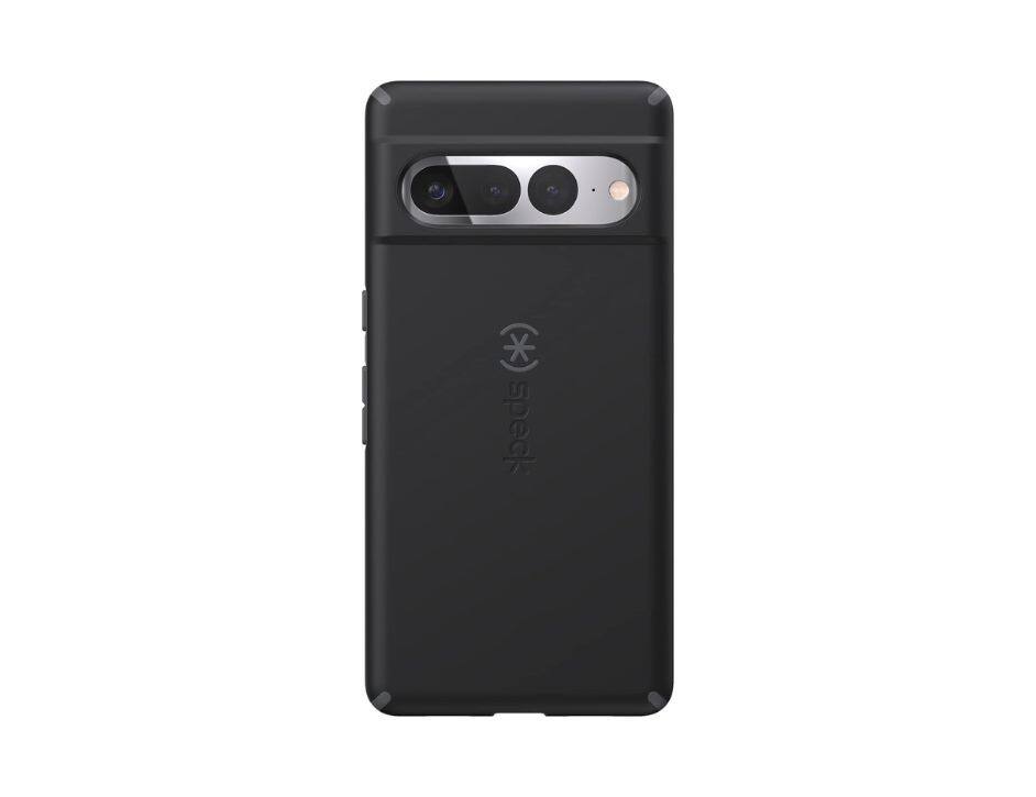 Front. Speck - Speck Impacthero Soft Touch 8 FT 2.4 M Microban Black Case For Google Pixel 7 Pro - Black/Slate Grey.