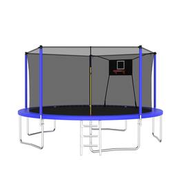 LOVMOR - 14 FT Trampoline with Exercise Handle Recreational Trampoline for Adults