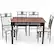 Alt View 17. Costway - 5 Piece Dining Set Wood Metal Table and 4 Chairs Kitchen Breakfast Furniture - Brown.