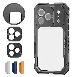 Neewer - iPhone 17 Pro Video Cage Rig - with 67mm Filter Ring, 17mm Lens Mount & Quick Release Accessories - Black