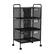 Alt View 15. Mind Reader - Cart with Drawers, Laundry Organizer, Utility Cart, Bathroom, Kitchen, Metal Mesh, 16"L x 11"W x 29"H - Black.