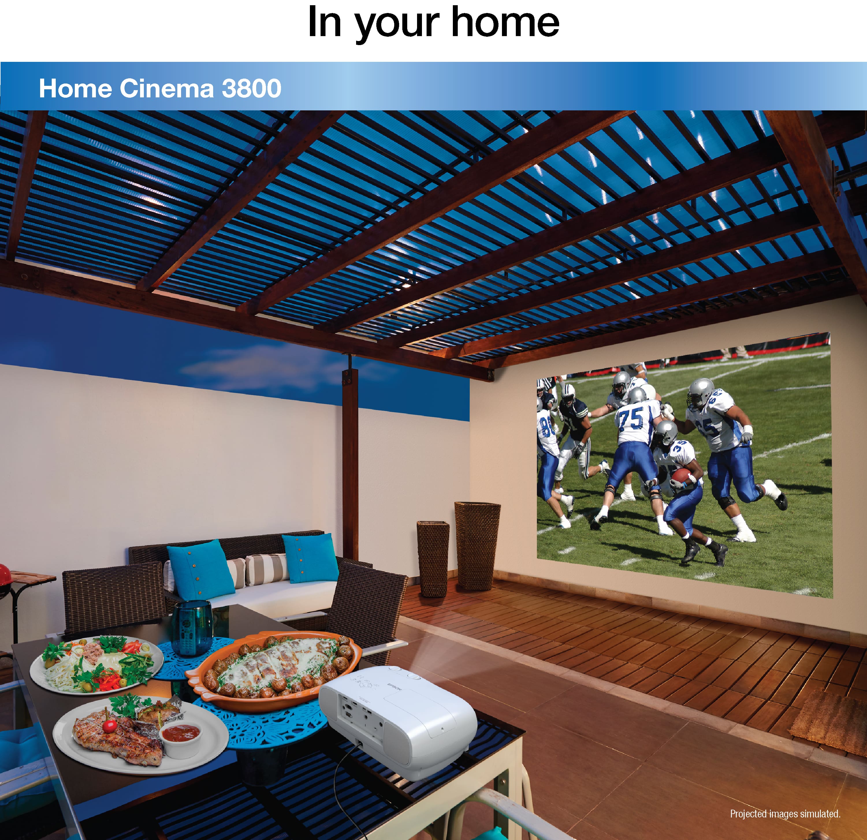 In your home, Home Cinema 3800 L projected images simulated.