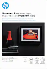 Front. HP - Premium Plus Soft Gloss 4" x 6" Photo Paper - 100 count - White.