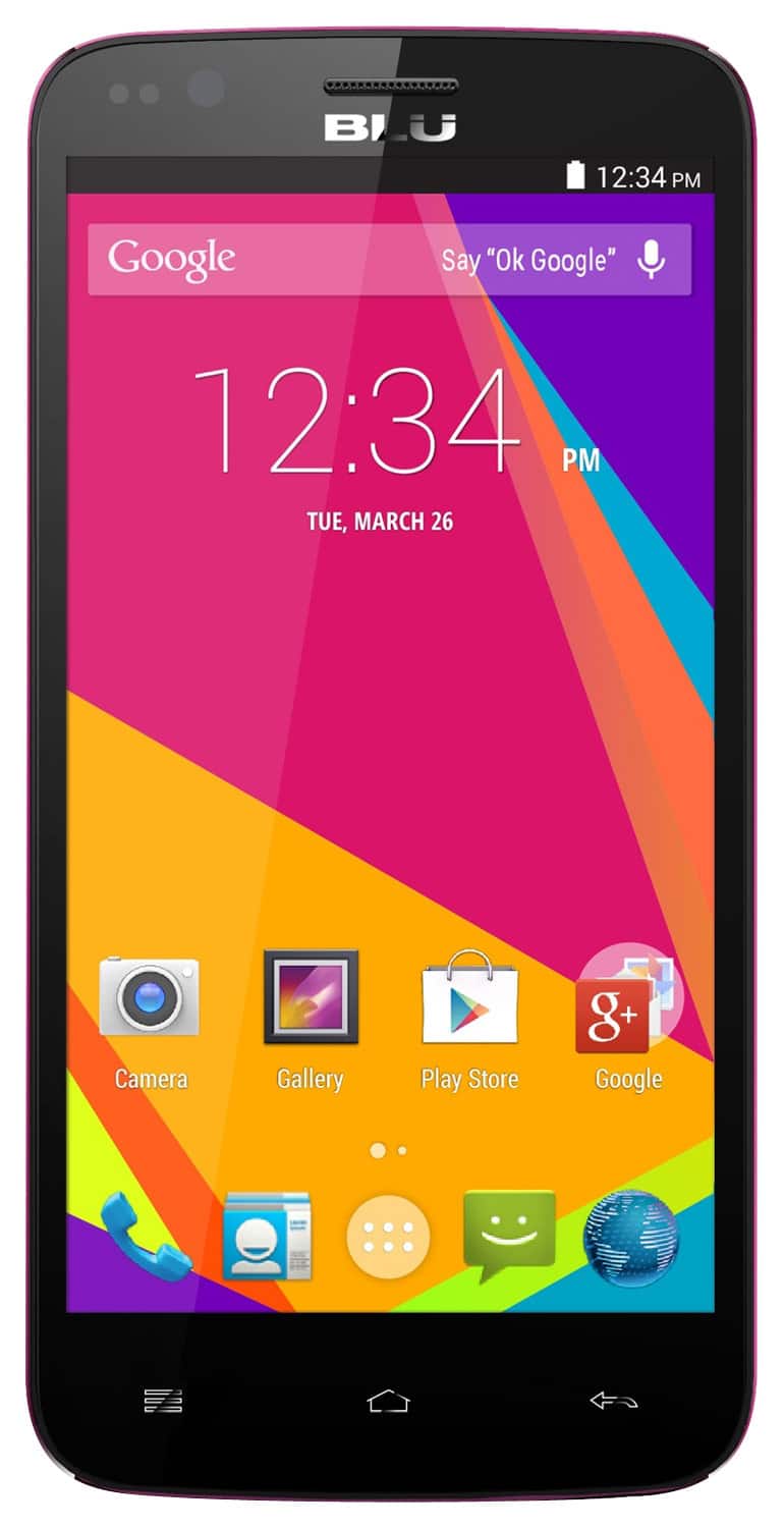 Front. BLU - Star 4.5 4G with 4GB Memory Cell Phone (Unlocked) - Pink.