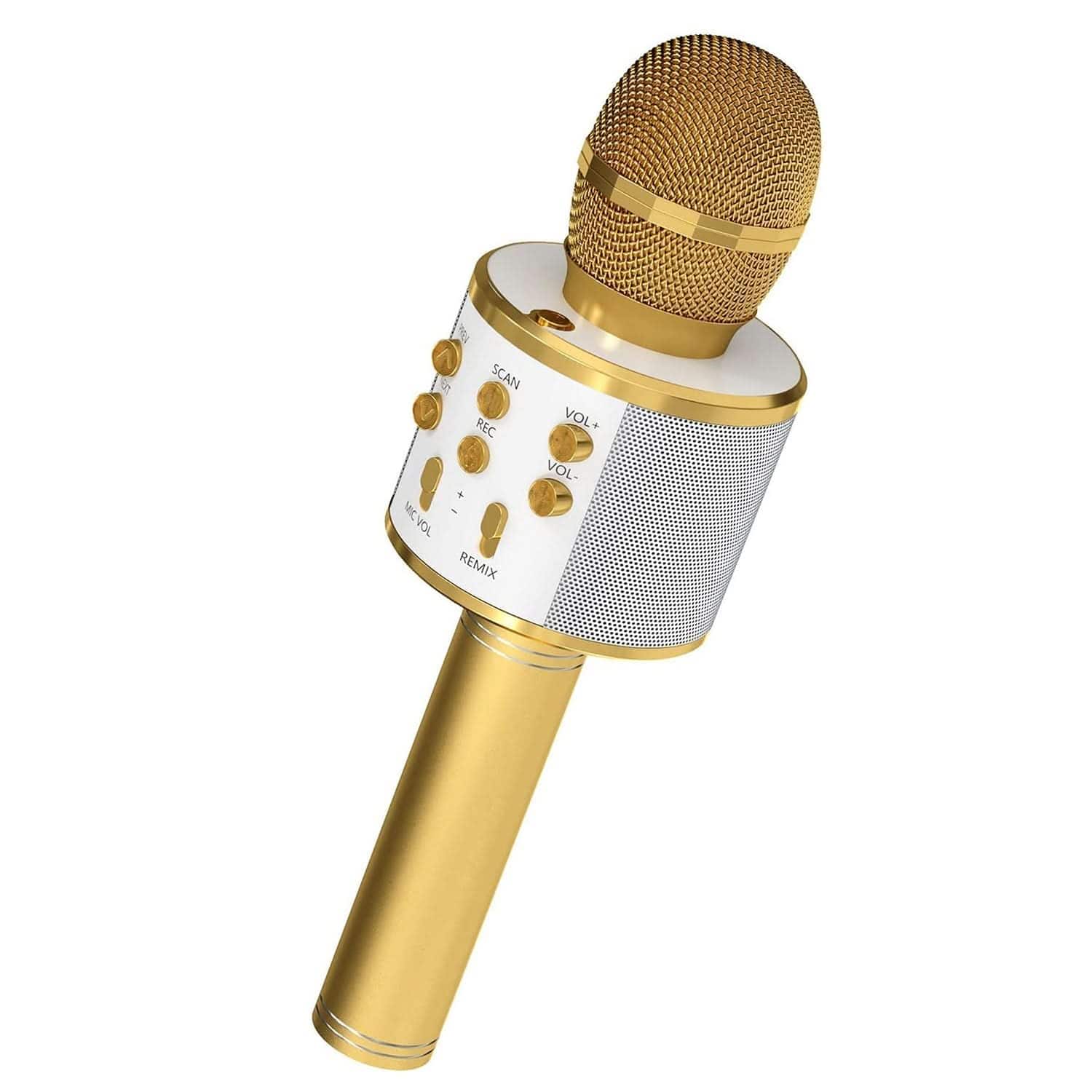 5 CORE - Microphone Wireless Karaoke Mic With Speaker 3 in 1 Portable Bluetooth Microfono Inalambrico - Gold