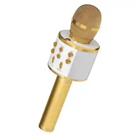 5 CORE - Microphone Wireless Karaoke Mic With Speaker 3 in 1 Portable Bluetooth Microfono Inalambrico - Gold