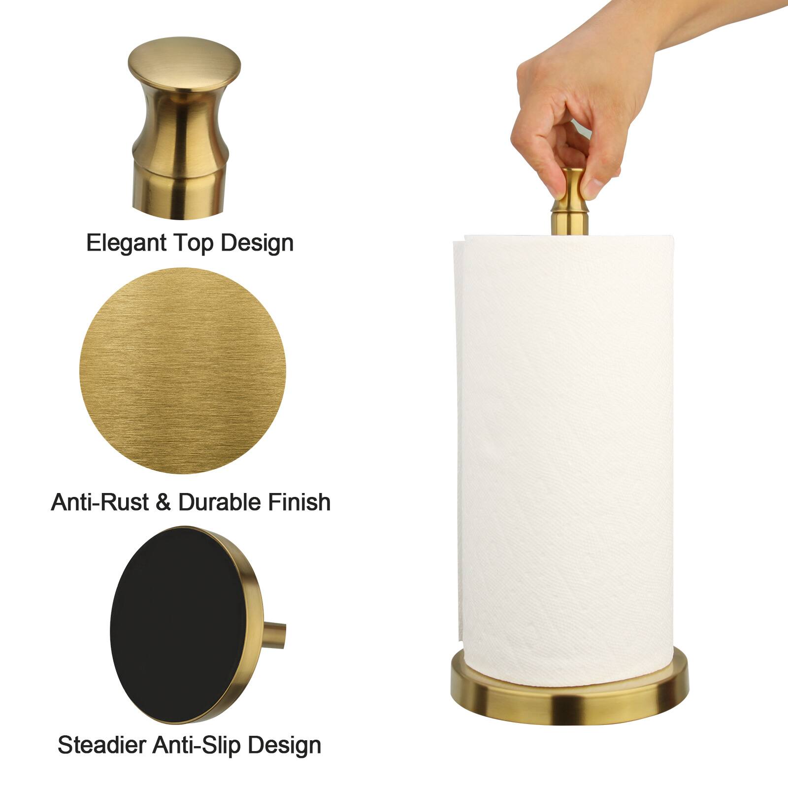 Elegant Top Design  
Anti-Rust & Durable Finish  
Steadier Anti-Slip Design