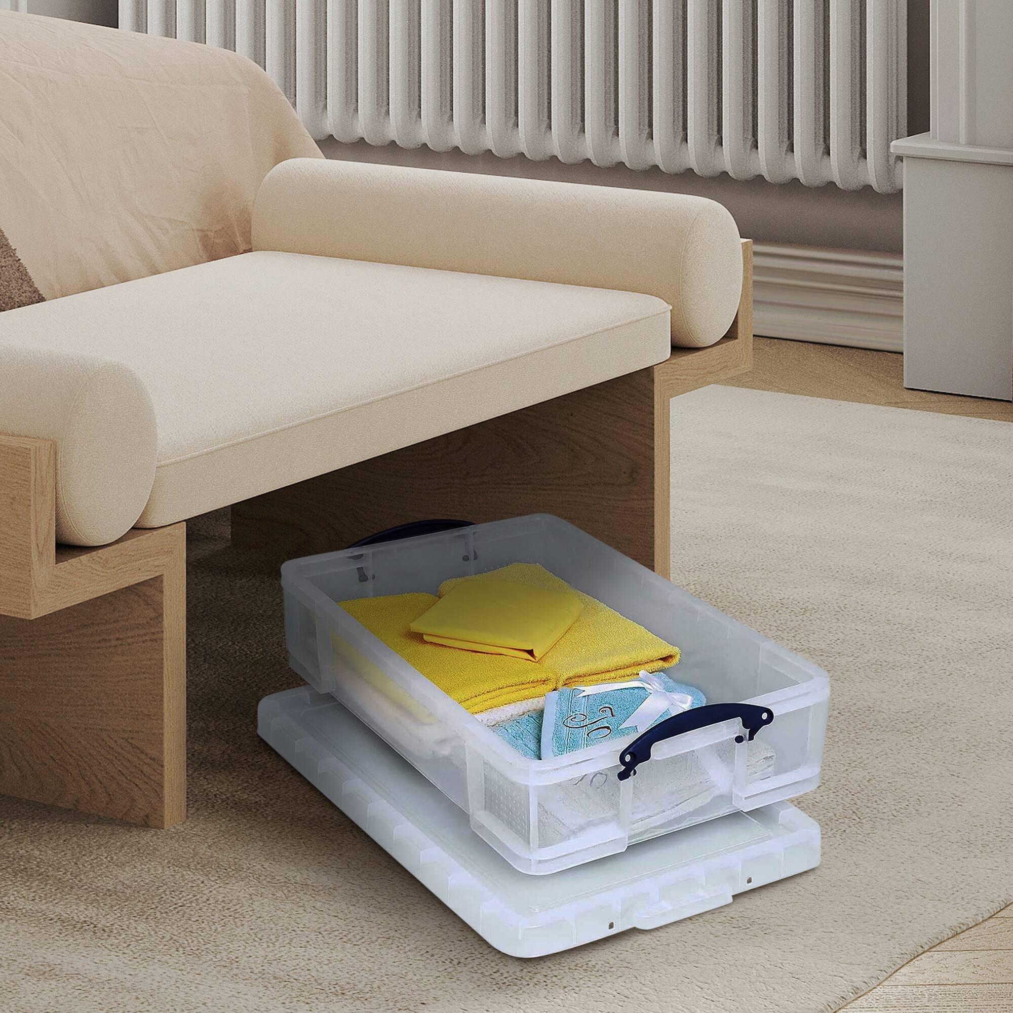 Alt View 3. Really Useful Box - Really Useful Box 33L Storage Container w/Snap Lid & Clip Lock Handle, Clear - Clear.