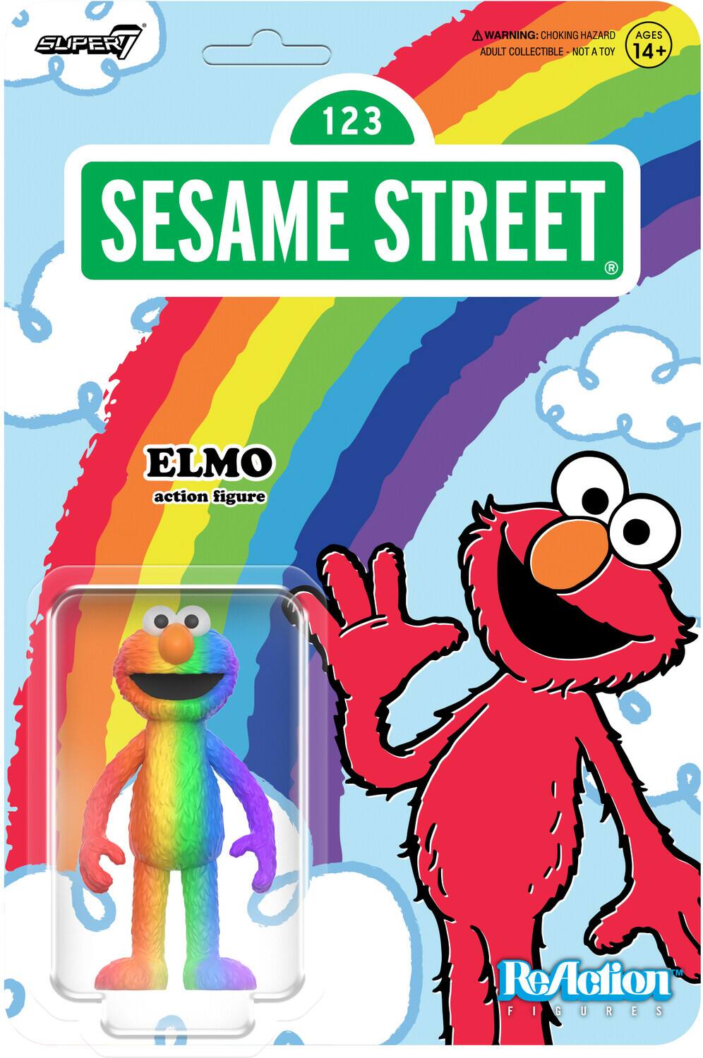 Sesame Street - ReAction Figures Exclusive - Elmo (Rainbow) - COLLECTIBLES