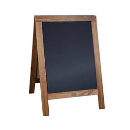 Emma + Oliver - Rustic Double-Sided A-Frame Wooden Chalkboard with Magnetic Surface - Torched Brown