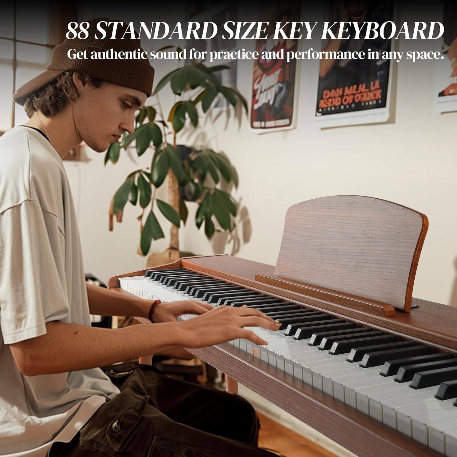 88 STANDARD SIZE KEY KEYBOARD  
Get authentic sound for practice and performance in any space.